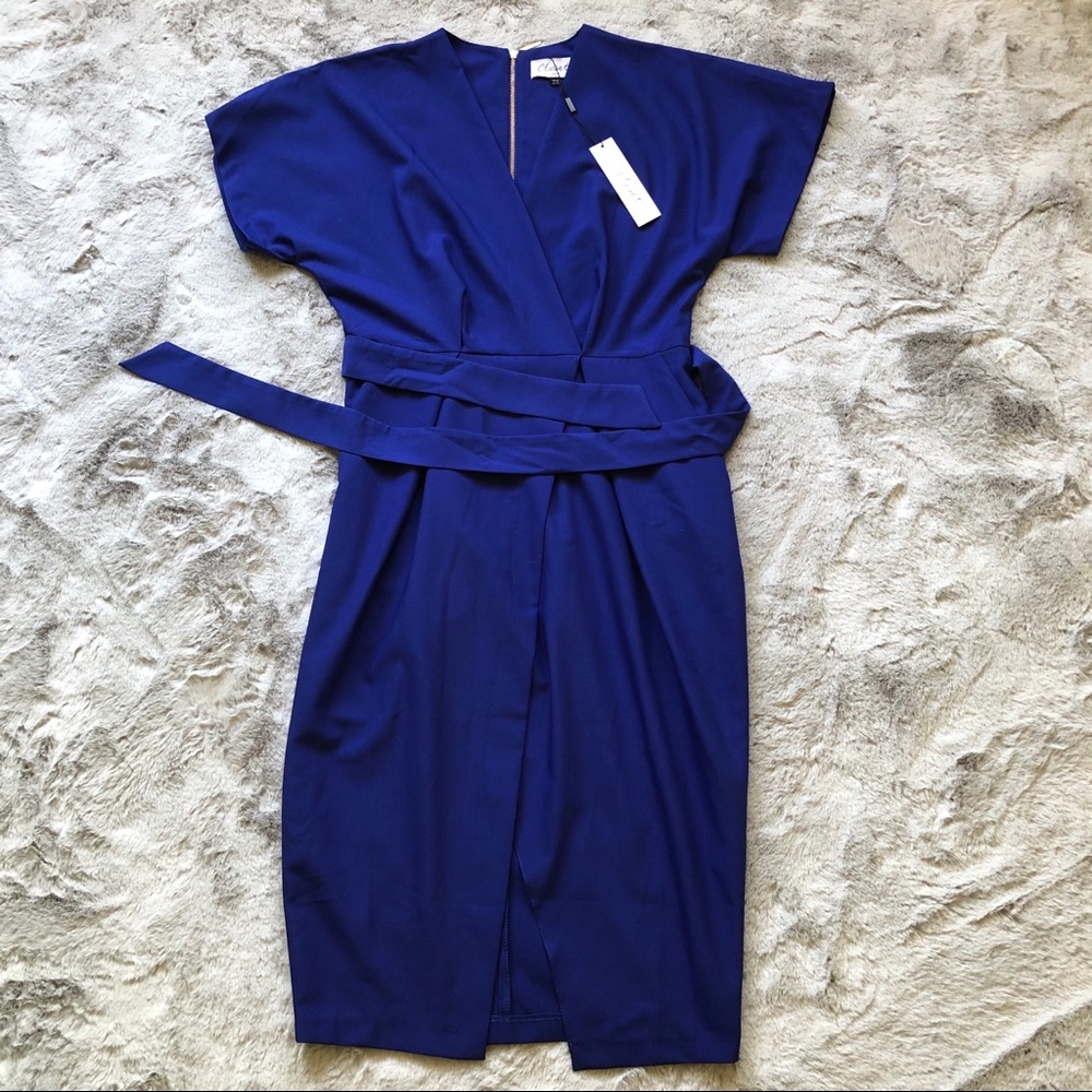 Closet London | Cerise Front Tie Wrap Dress NWT